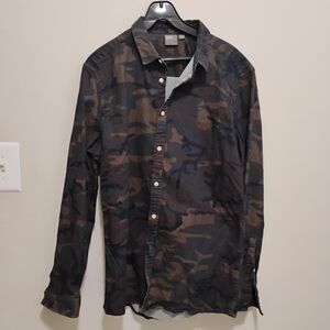 ASOS Mens Camo Heavy Hunting Fishing Hiking Long Sleeve Button Up Shirt Size XXL